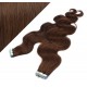 20" (50cm) Tape Hair / Tape IN human REMY hair wavy - medium brown