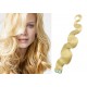 20˝ (50cm) Tape Hair / Tape IN human REMY hair wavy - the lightest blonde