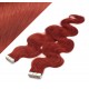 20" (50cm) Tape Hair / Tape IN human REMY hair wavy - copper red