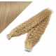 20" (50cm) Tape Hair / Tape IN human REMY hair curly - natural blonde