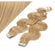 24" (60cm) Tape Hair / Tape IN human REMY hair wavy - natural blonde / light blonde