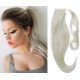 Clip in ponytail wrap / braid hair extension 24" straight - silver