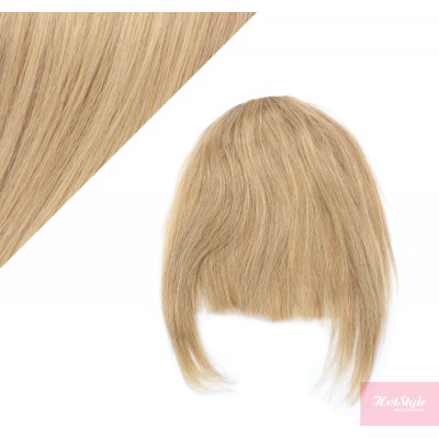 Clip in human hair remy bang/fringe - light blonde/natural blonde