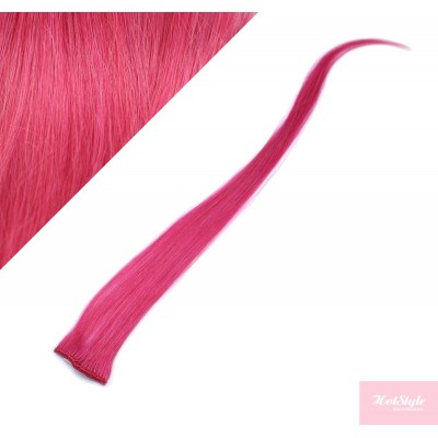 20" (50cm) clip in human hair streak - pink