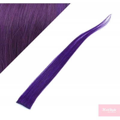 20" (50cm) clip in human hair streak - purple