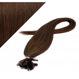 20" (50cm) Nail tip / U tip human hair pre bonded extensions - medium brown