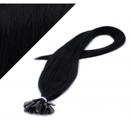 24" (60cm) Nail tip / U tip human hair pre bonded extensions - black