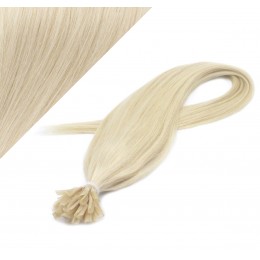 24" (60cm) Nail tip / U tip human hair pre bonded extensions - platinum blonde