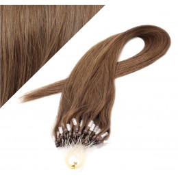 20" (50cm) Micro ring human hair extensions - medium light brown
