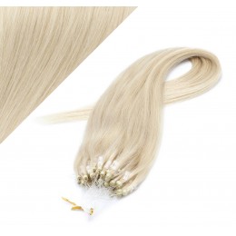 24" (60cm) Micro ring human hair extensions - platinum blonde