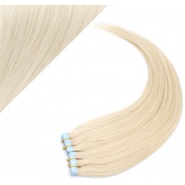 24" (60cm) Tape Hair / Tape IN human REMY hair - platinum blonde