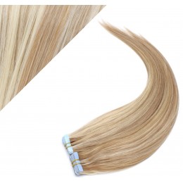 24" (60cm) Tape Hair / Tape IN human REMY hair - mixed blonde