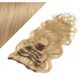 20" (50cm) Clip in wavy human REMY hair - natural blonde