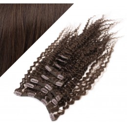 20" (50cm) Clip in curly human REMY hair - dark brown