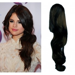 Clip In Ponytail Wrap Braid Hair Extension 24 Wavy Light Brown