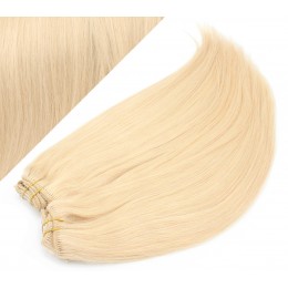 20" (50cm) Deluxe clip in human REMY hair - the lightest blonde