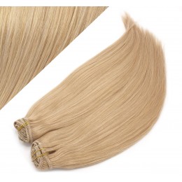 24" (60cm) Deluxe clip in human REMY hair - natural blonde