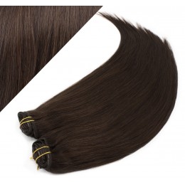 28" (70cm) Deluxe clip in human REMY hair - dark brown