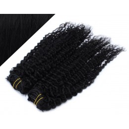 20" (50cm) Deluxe curly clip in human REMY hair - black