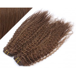 20" (50cm) Deluxe curly clip in human REMY hair - medium brown