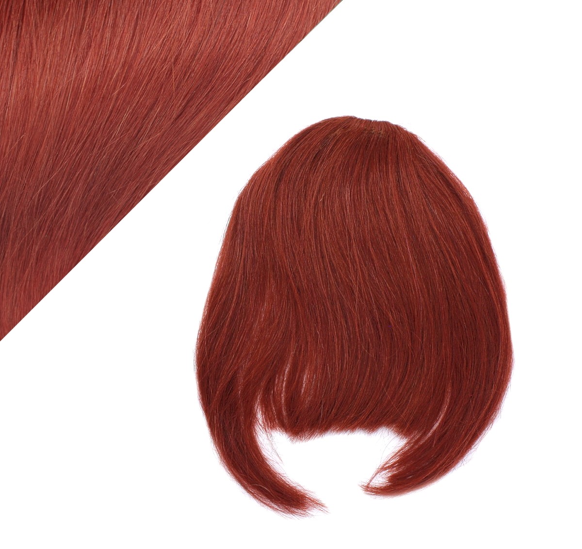 Clip in bang/fringe human hair remy – copper red - Hair Extensions Hotstyle