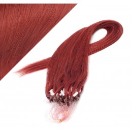 24" (60cm) Micro ring human hair extensions - copper red