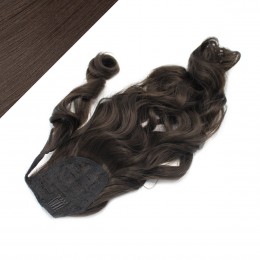 Clip in ponytail wrap / braid hair extension 24" curly - natural black