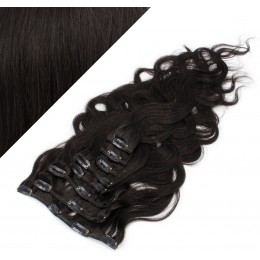 20" (50cm) Clip in wavy human REMY hair - natural black