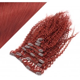 20" (50cm) Clip in curly human REMY hair - copper red