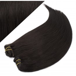 24" (60cm) Deluxe clip in human REMY hair -  natural black