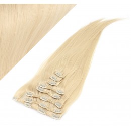 20" (50cm) Clip in human REMY hair - the lightest blonde