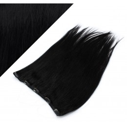 16" one piece full head clip in hair weft extension straight - black