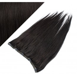 16" one piece full head clip in hair weft extension straight - natural black