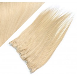 16" one piece full head clip in hair weft extension straight - the lightest blonde