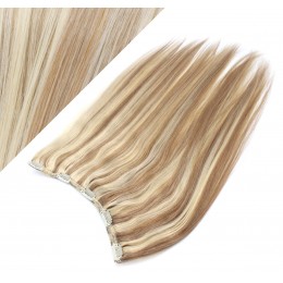 16" one piece full head clip in hair weft extension straight - mixed blonde