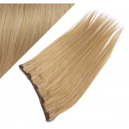 20" one piece full head clip in hair weft extension straight - natural blonde