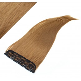 24" one piece full head clip in kanekalon weft extension straight - light brown