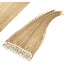 24" one piece full head clip in kanekalon weft extension straight - light blonde / natural blonde