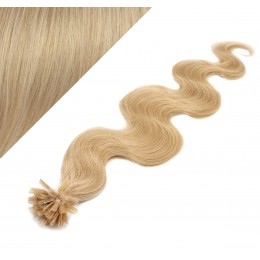 20" (50cm) Nail tip / U tip human hair pre bonded extensions wavy - natural blonde