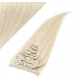 24" (60cm) Clip in human REMY hair - platinum blonde