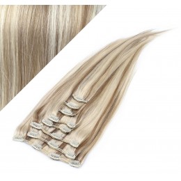 24" (60cm) Clip in human REMY hair - platinum/light brown