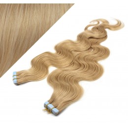 20" (50cm) Tape Hair / Tape IN human REMY hair wavy - natural blonde