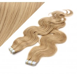 20" (50cm) Tape Hair / Tape IN human REMY hair wavy - natural blonde / light blonde