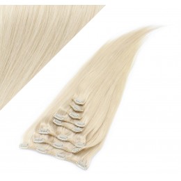 28" (70cm) Clip in human REMY hair - platinum blonde