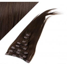 15" (40cm) Clip in human REMY hair 100g - dark brown