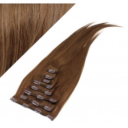 15" (40cm) Clip in human REMY hair 100g - medium brown