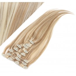 15" (40cm) Clip in human REMY hair 100g - mixed blonde