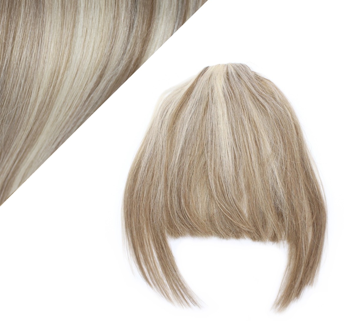 Clip in bang fringe human hair remy platinum light brown Hair