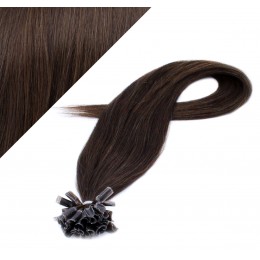 16" (40cm) Nail tip / U tip human hair pre bonded extensions - dark brown